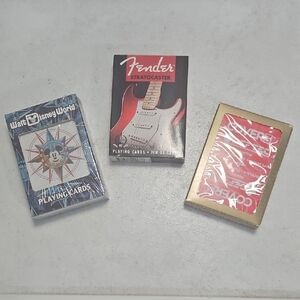 3 Decks NIP Sealed Playing Cards-Walt Disney World, Fender Stratocaster, Cover3